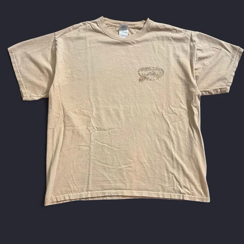 Hawaii Legends Tan Short Sleeve T-Shirt Size XL Y2K Surf Skate Grunge